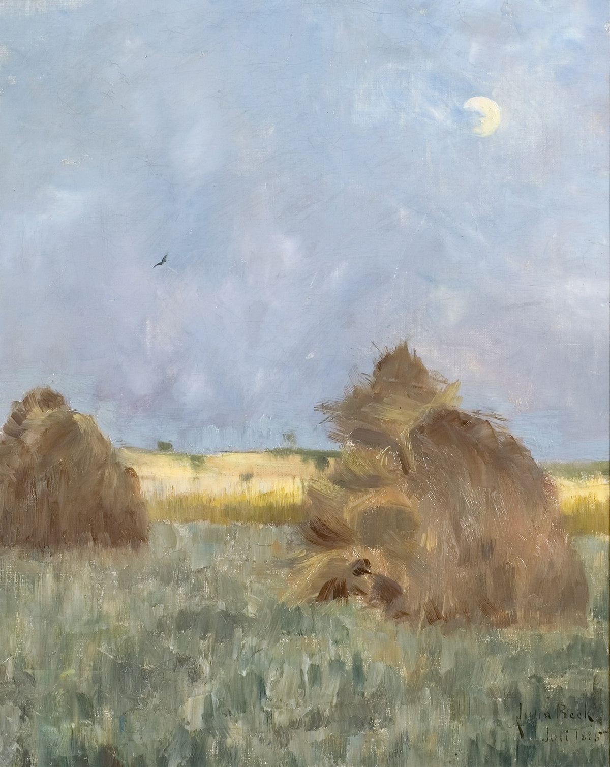 Hay-Cocks by Moonlight by Julia Beck
