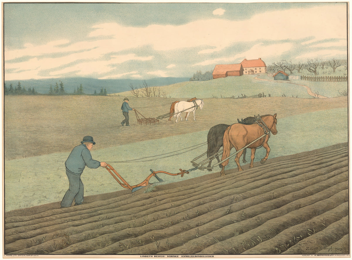 Spring Plowing in Norway by Lisbeth Bergh