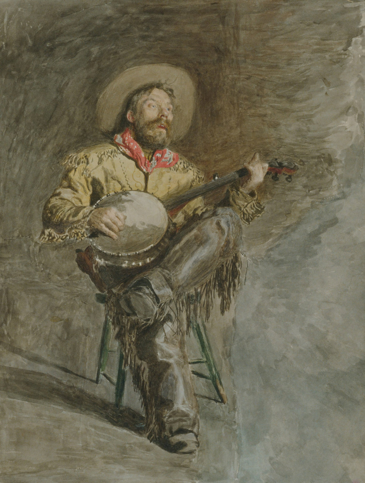 Cowboy Singing by Thomas Eakins