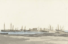 Haven van Barletta met schepen by Abraham-Louis-Rodolphe Ducros
