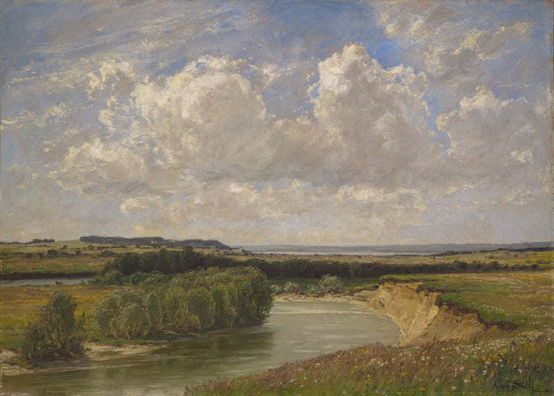 At the River Amper by Adolf Stäbli