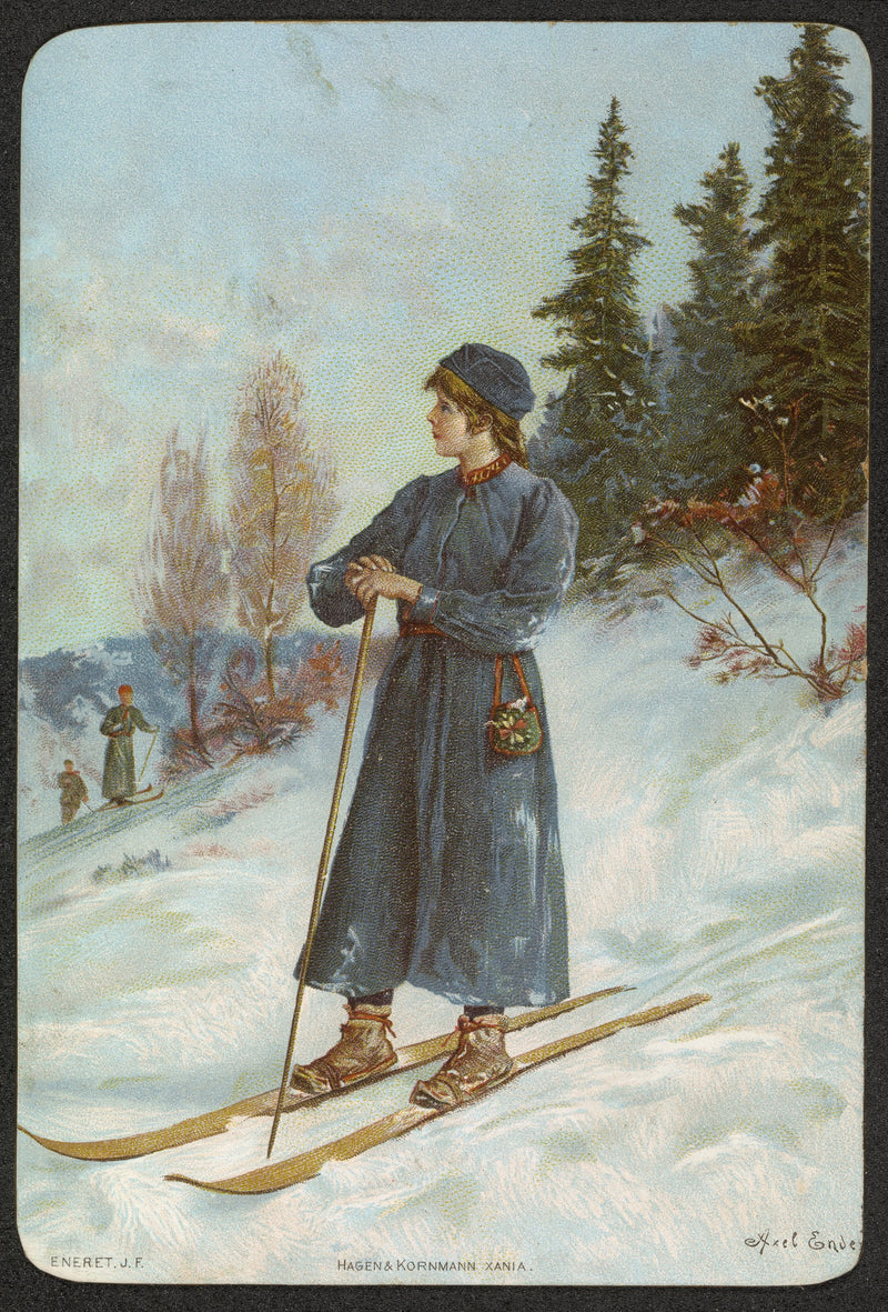Woman skiing by Axel Hjalmar Ender