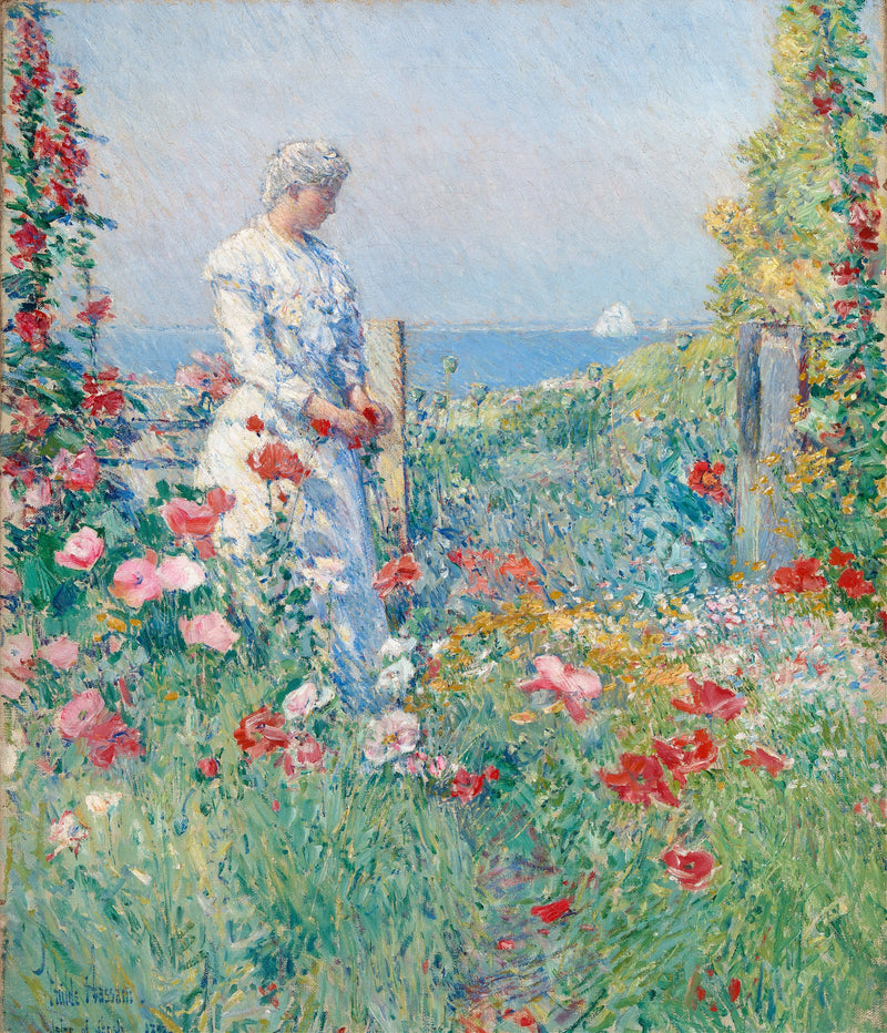 In the Garden (Celia Thaxter in Her Garden) by Childe Hassam