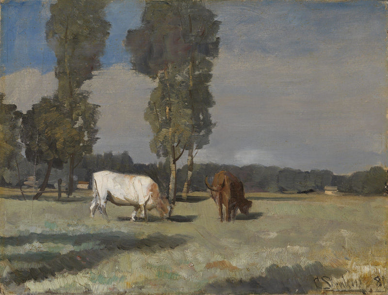 French Landscape with Cattle by Christian Skredsvig