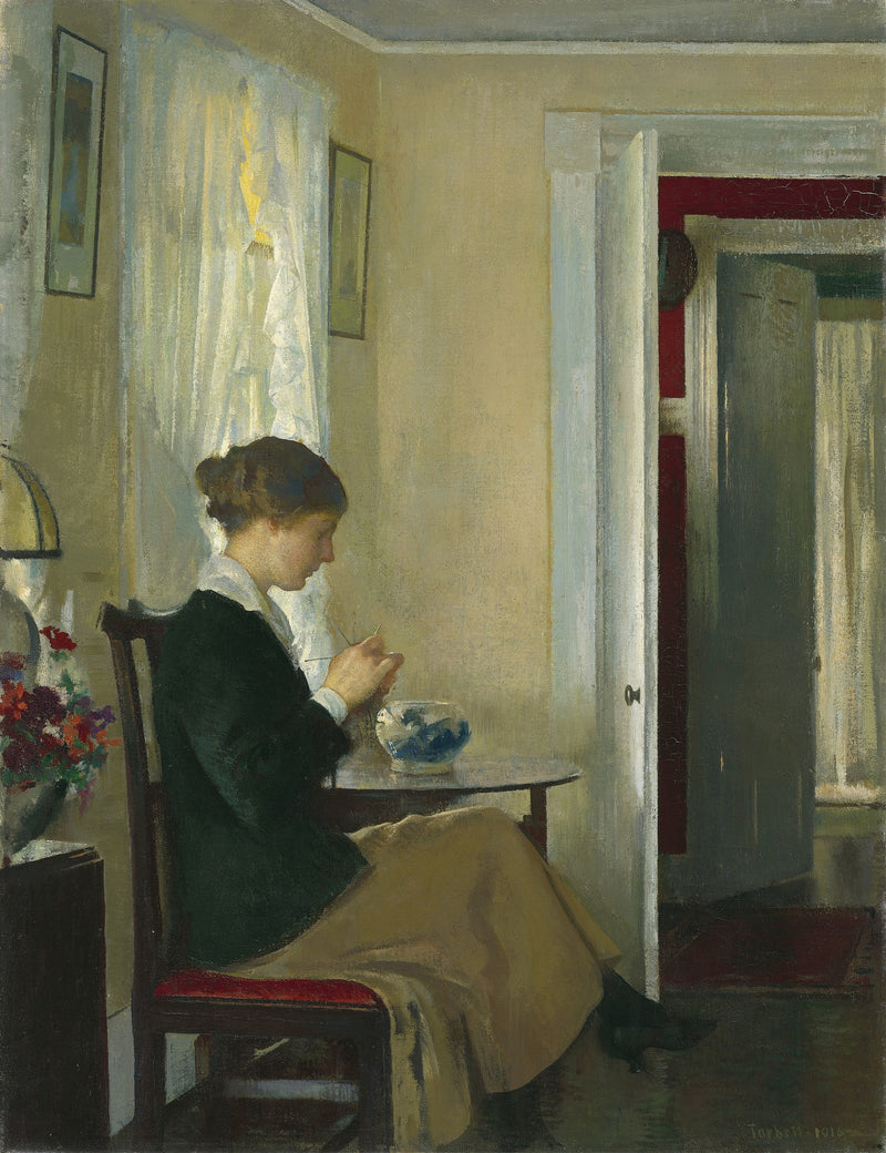 Josephine Knitting by Edmund Charles Tarbell