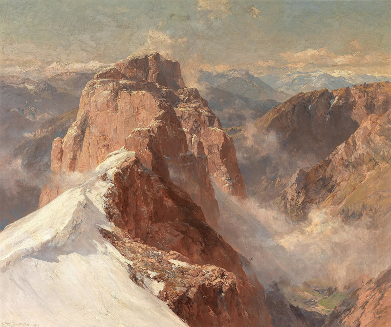 A View of Crozzon di Brenta from Cima Tosa with Pilastro dei Francesi by Edward Theodore Compton