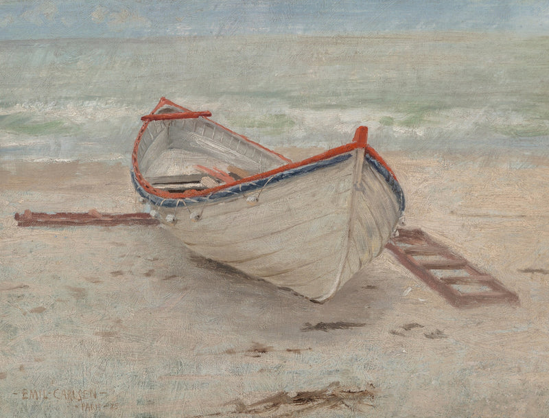 Fishing Boat on Shore by Emil Carlsen