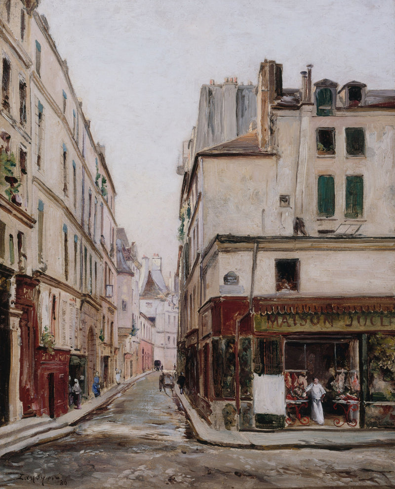 La Rue Hautefeuille by Emmanuel Lansyer