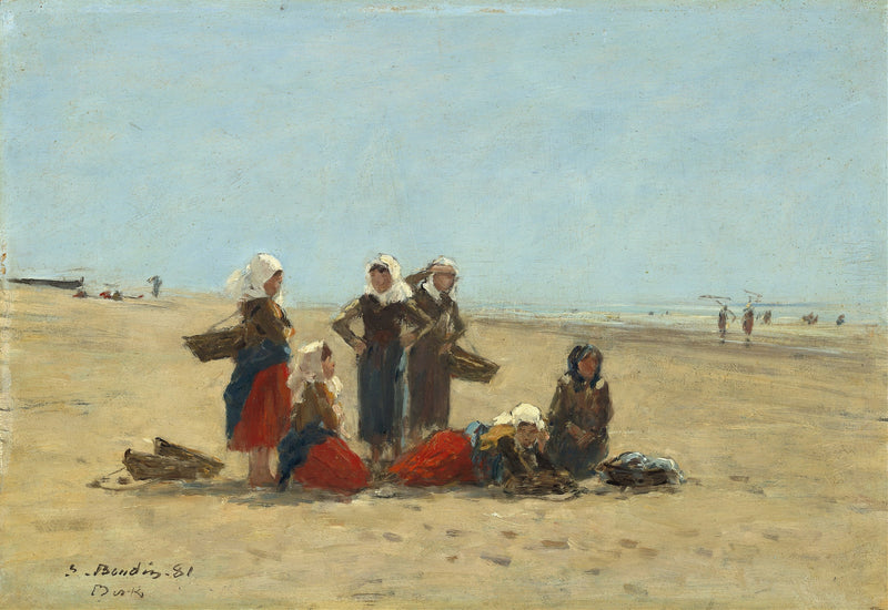 Women on the Beach at Berck by Eugène Boudin