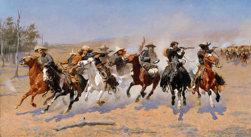 A Dash for the Timber by Frederic Remington