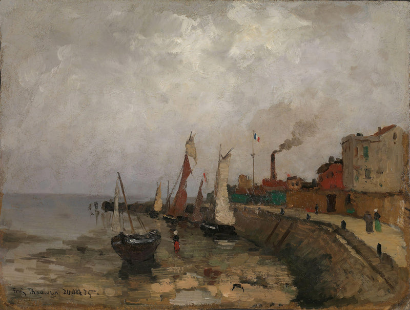 Fransk havn (Le Havre) by Frits Thaulow