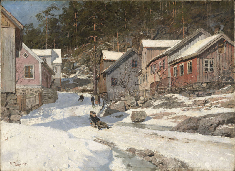 Street in Kragerø by Frits Thaulow
