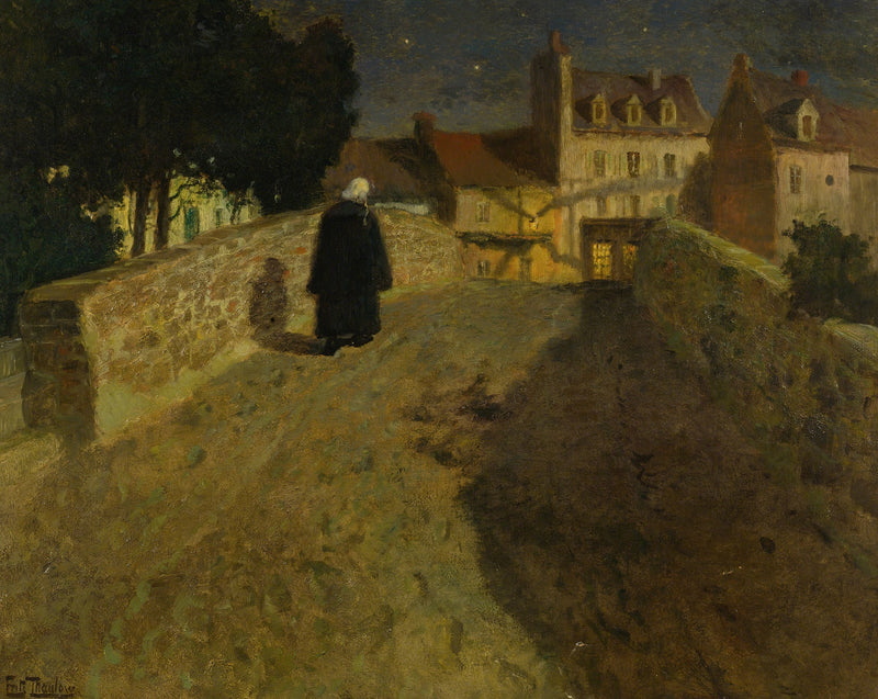 Towards The Pont Lovignon (Pont Fleuri) In Quimperlé by Frits Thaulow