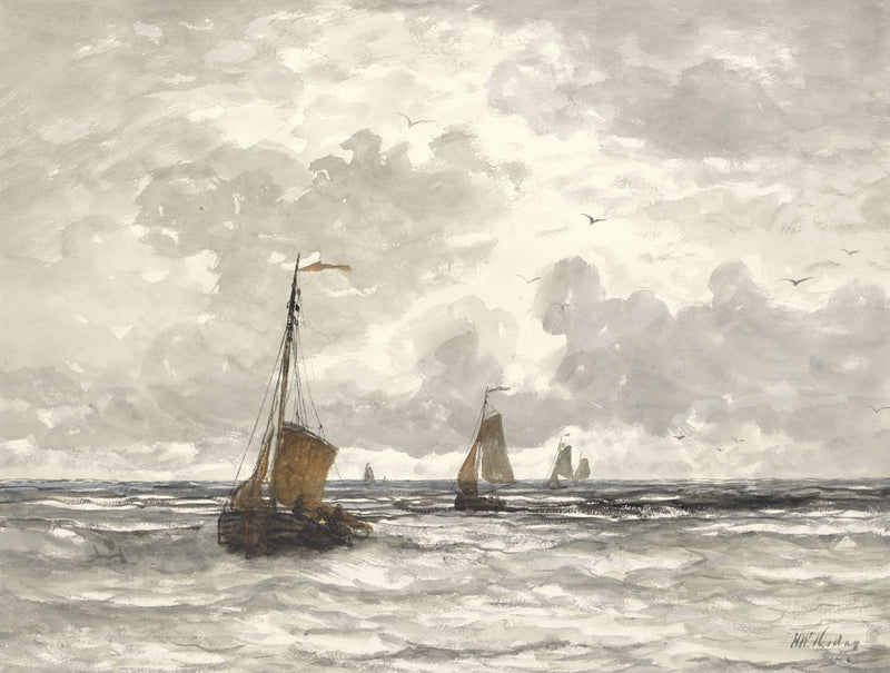 Fishing Boats on the Breakers by Hendrik Willem Mesdag