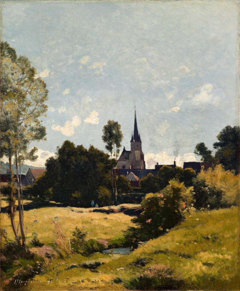 The Village Church by Henri-Joseph Harpignies