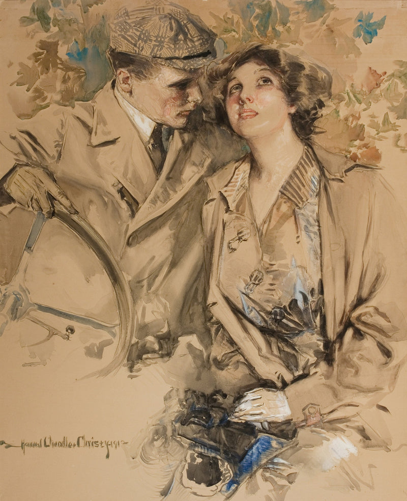A Modern-Day Motoring Couple by Howard Chandler Christy