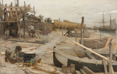 The Boatyard by Jean Charles Cazin
