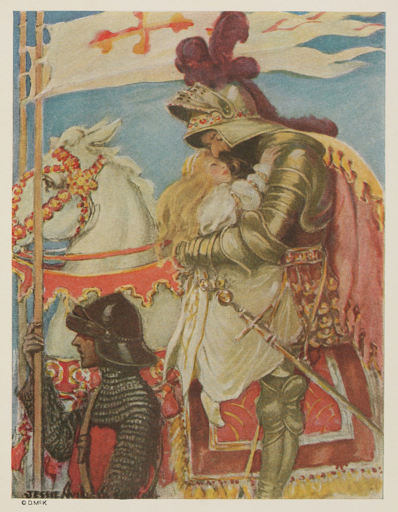 In an instant she was on the saddle, and clasped in his great strong arms by Jessie Willcox Smith