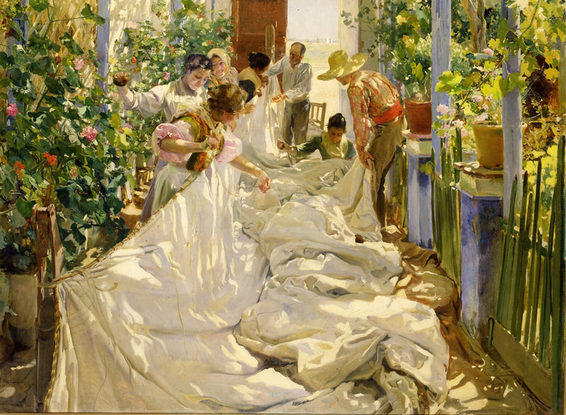 Sewing the Sail by Joaquín Sorolla