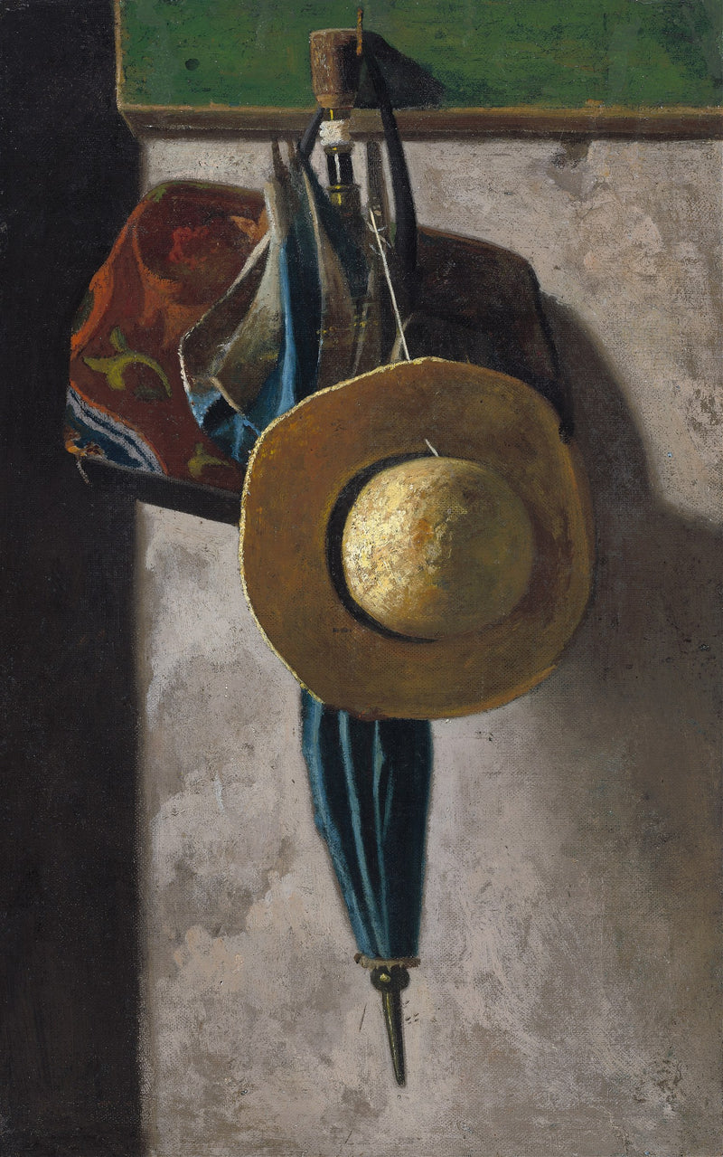 Straw Hat,Bag and Umbrella by John Frederick Peto
