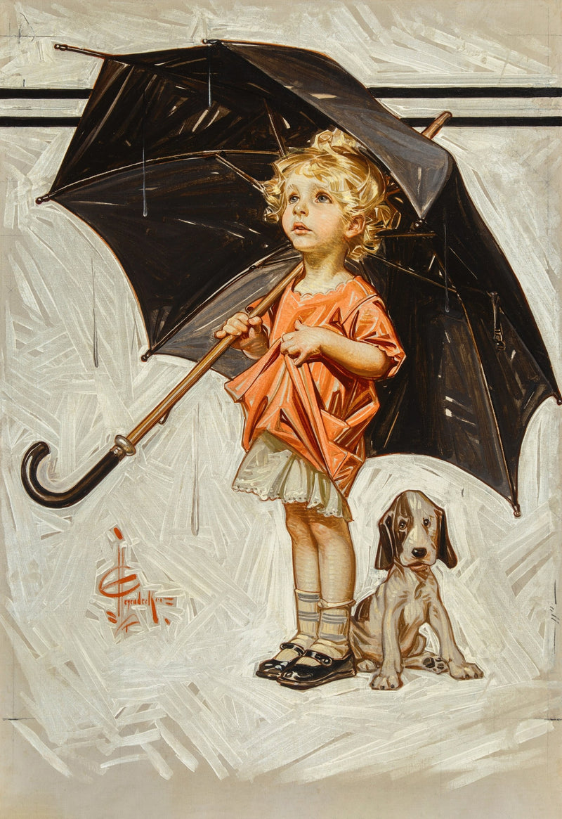 Caught in the Rain by Joseph Christian Leyendecker