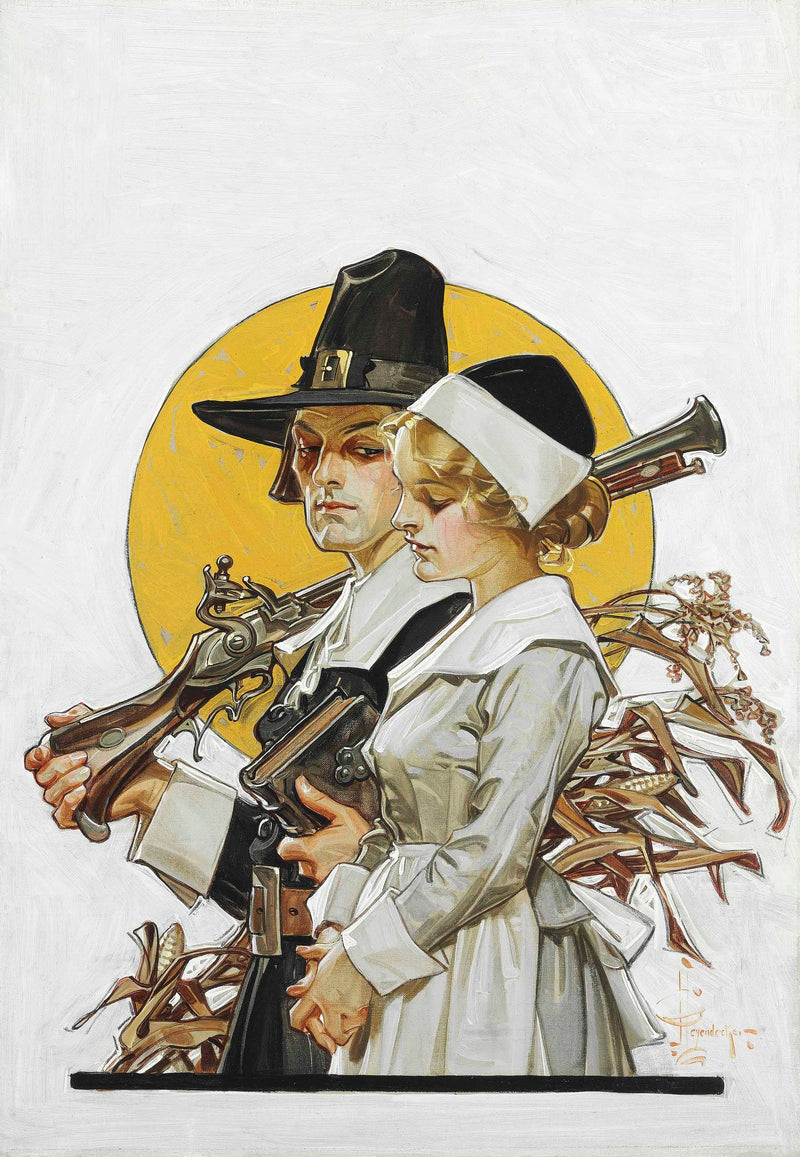 Giving Thanks (Thanksgiving Couple) by Joseph Christian Leyendecker