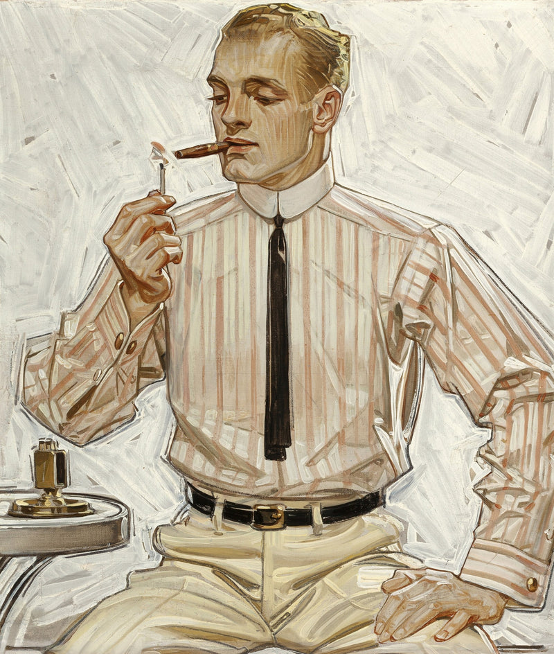 Man with Narrow Tie, Cluett Shirts Arrow Collar advertisement by Joseph Christian Leyendecker