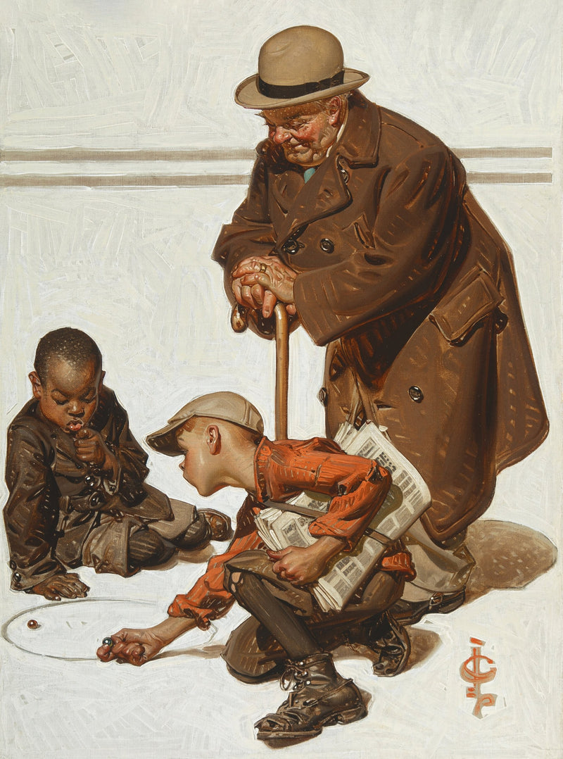 Marbles Game by Joseph Christian Leyendecker
