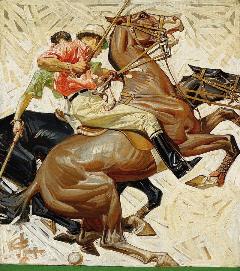 Polo Players on Horseback by Joseph Christian Leyendecker