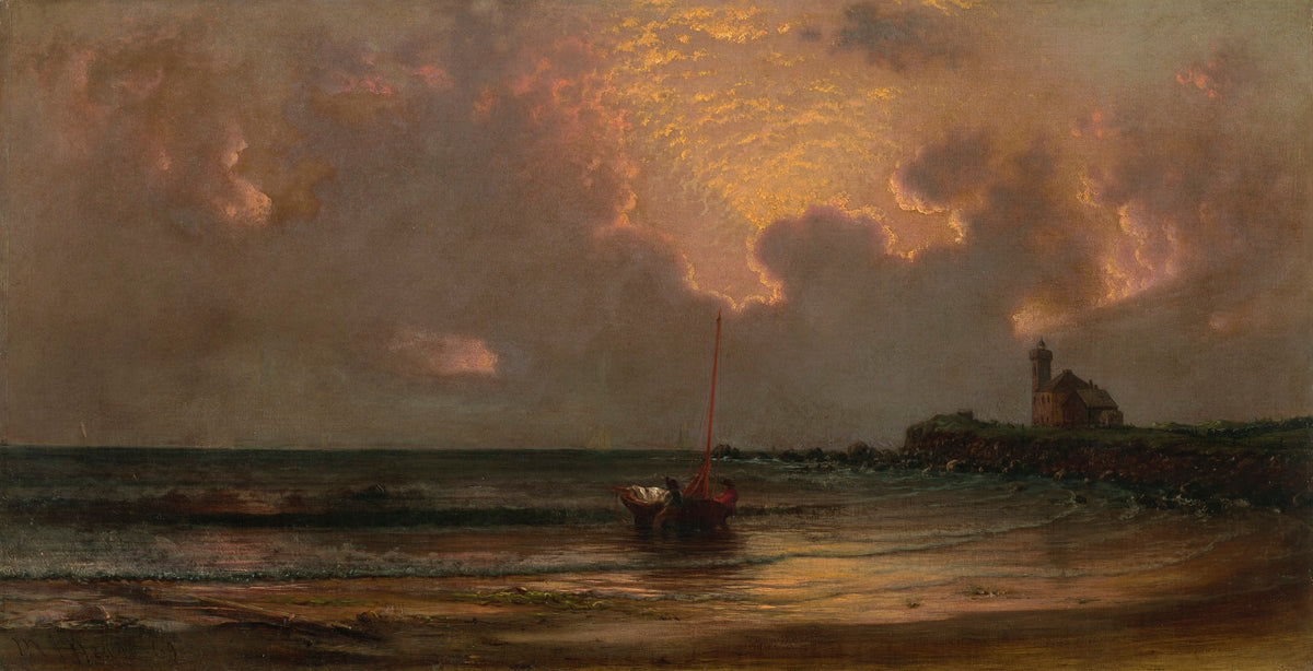 Sunset at Point Judith Light by Martin Johnson Heade
