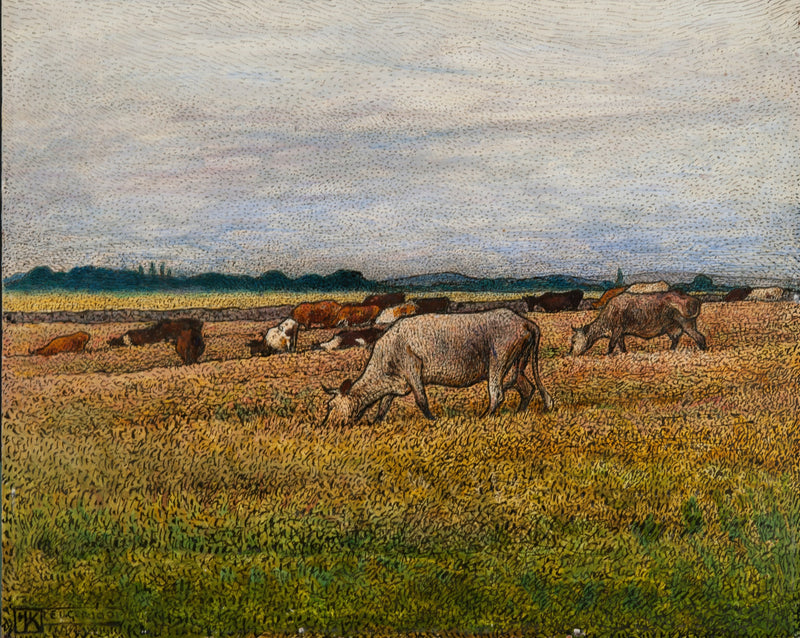 Landscape with Cows by Nils Kreuger