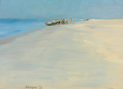 Fishermen On The Beach At Skagen by Peder Severin Krøyer