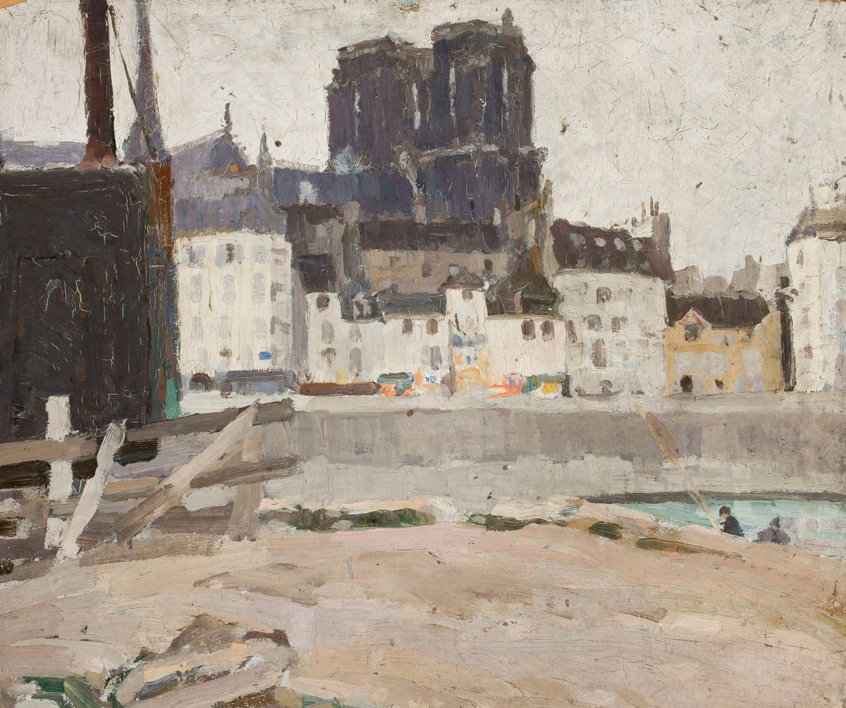 Landscape with Notre-Dame Cathedral by Tadeusz Makowski