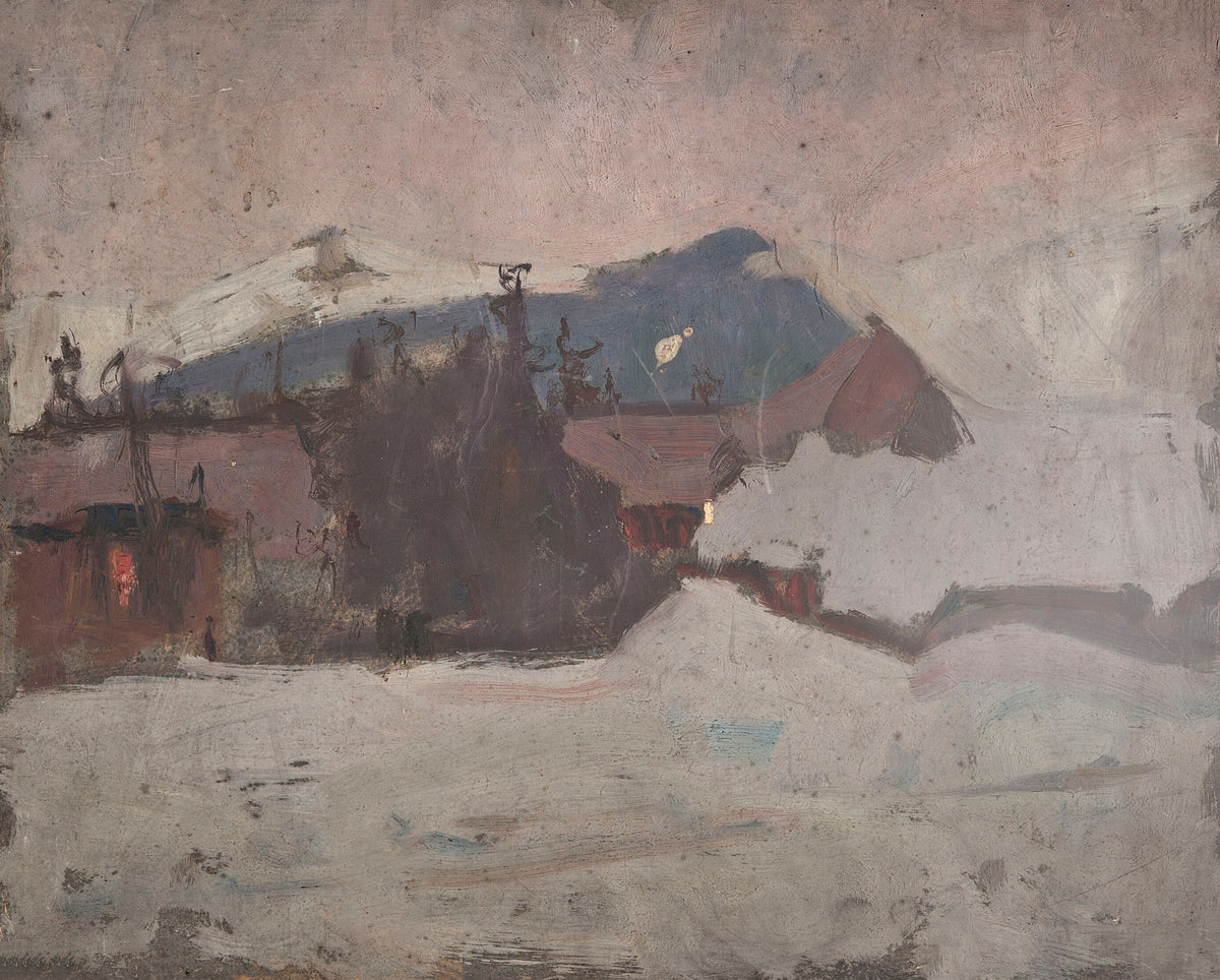 Winter landscape by Tadeusz Makowski