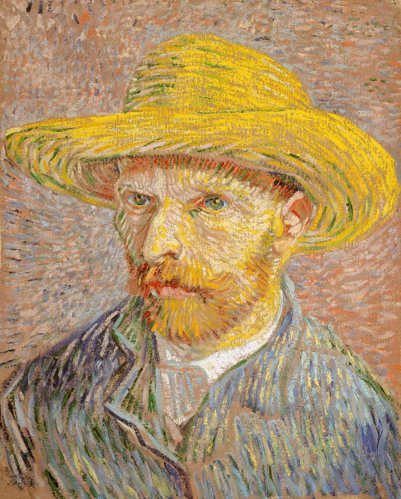 Self-Portrait with a Straw Hat by Vincent van Gogh