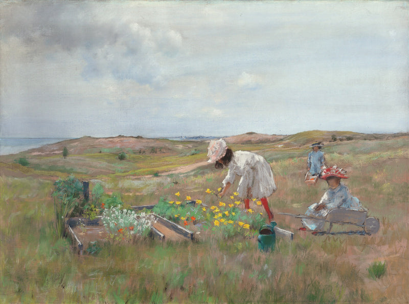 Gathering Flowers, Shinnecock, Long Island by William Merritt Chase