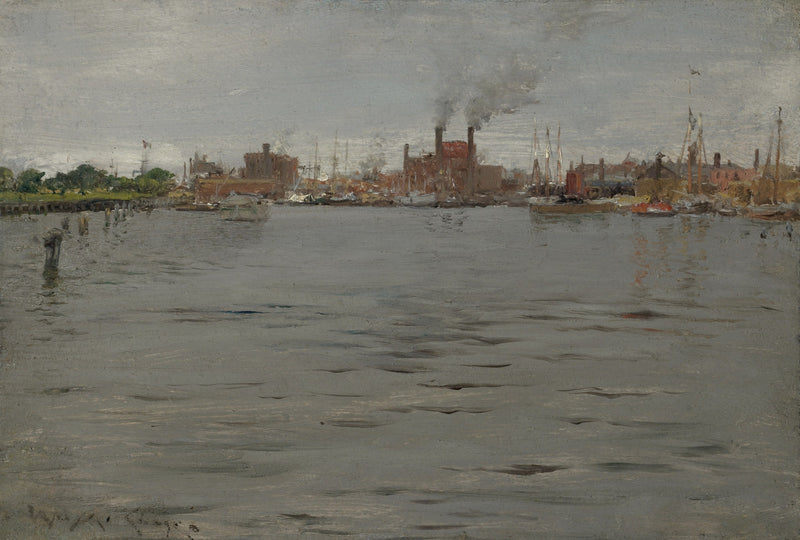 Harbor Scene, Brooklyn Docks by William Merritt Chase